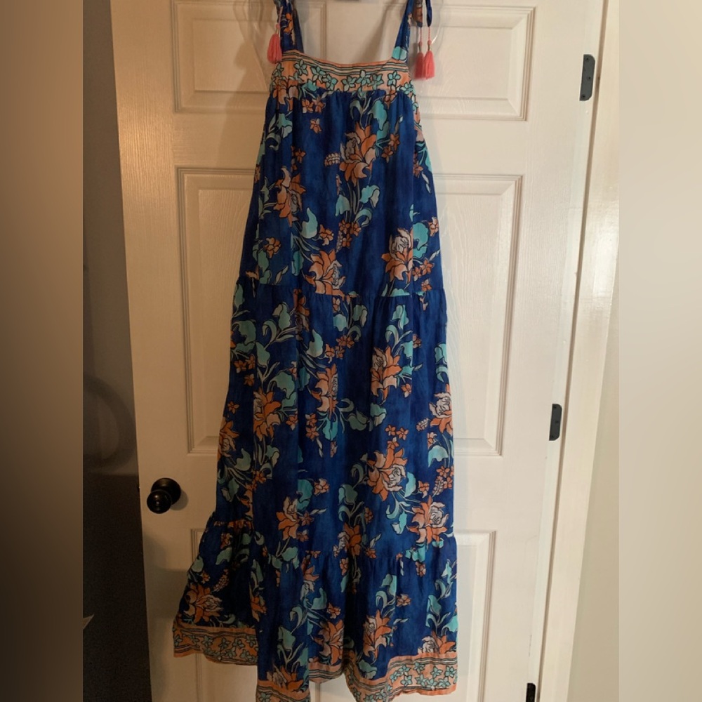 Crown & Ivy Floral Blue Maxi Dress